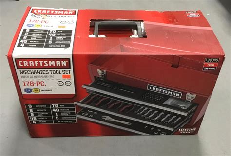 178-piece craftsman mechanics tool set with metal hand box|Craftsman 99048 Mechanics Tool Set With Metal Hand Box .